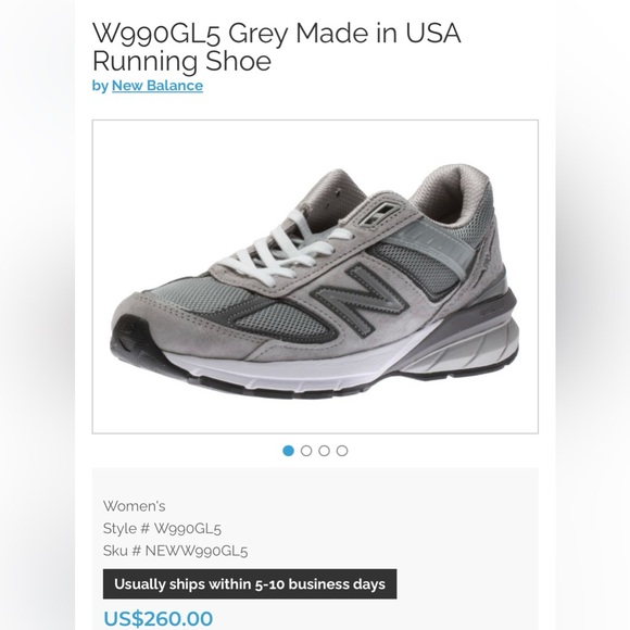NWOB New Balance W990GL5 Running
Shoes Grey/Castlerock Suede/Mesh size 10 1/2 - Picture 12 of 12